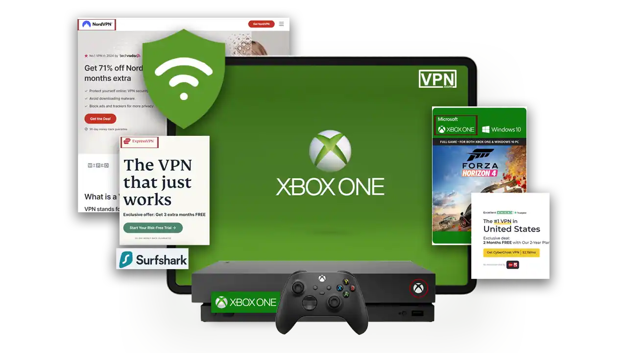 Best Xbox One VPNs a video game console and a video game controller showing Best Xbox One VPNs
