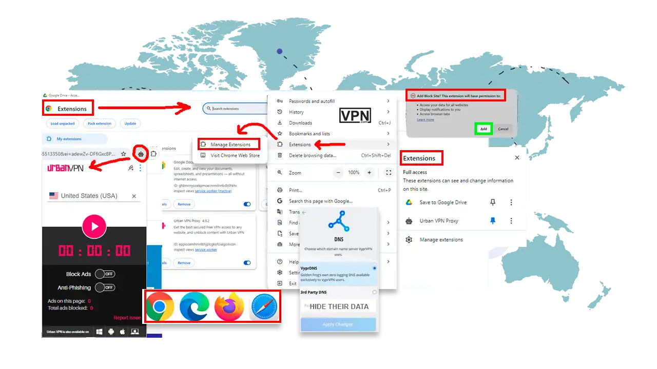 VPNs with Browser Add-ons and Plugins VPN