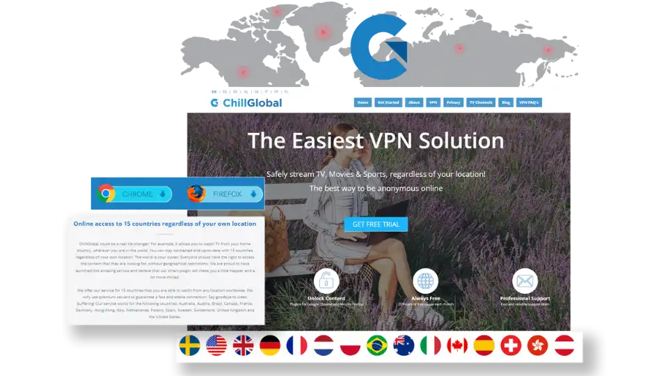 Chillglobal VPN global server locations and supported countries