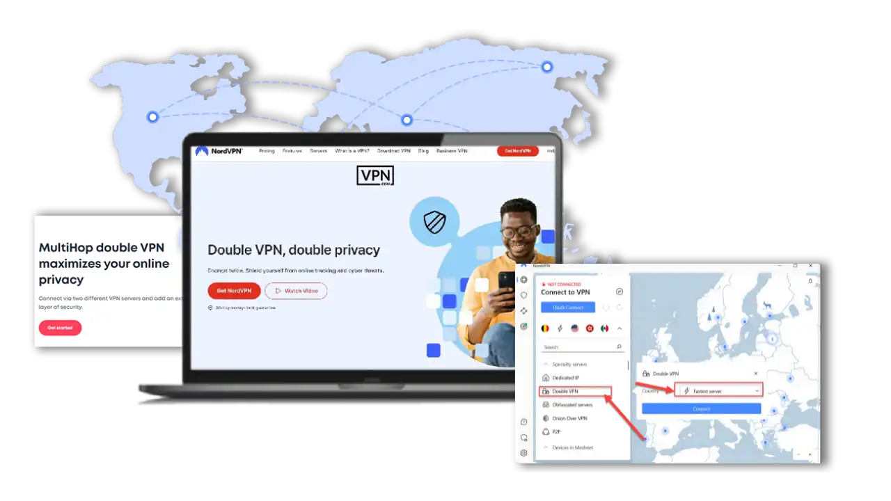 NordVPN's Advanced Features Double VPN for extra security