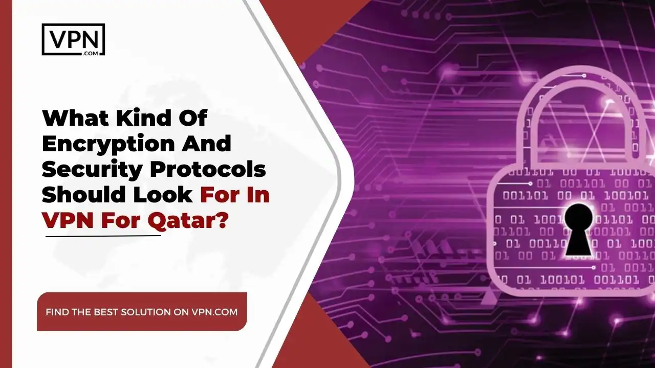 Encryption And Security Protocols In VPN For Qatar the text in the image shows What Kind Of Encryption And Security Protocols Should Look For In VPN For Qatar