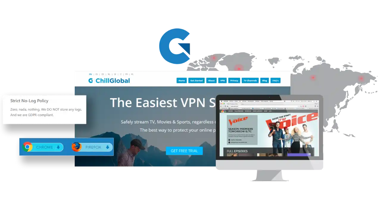 Chillglobal VPN features including no-log policy and streaming access