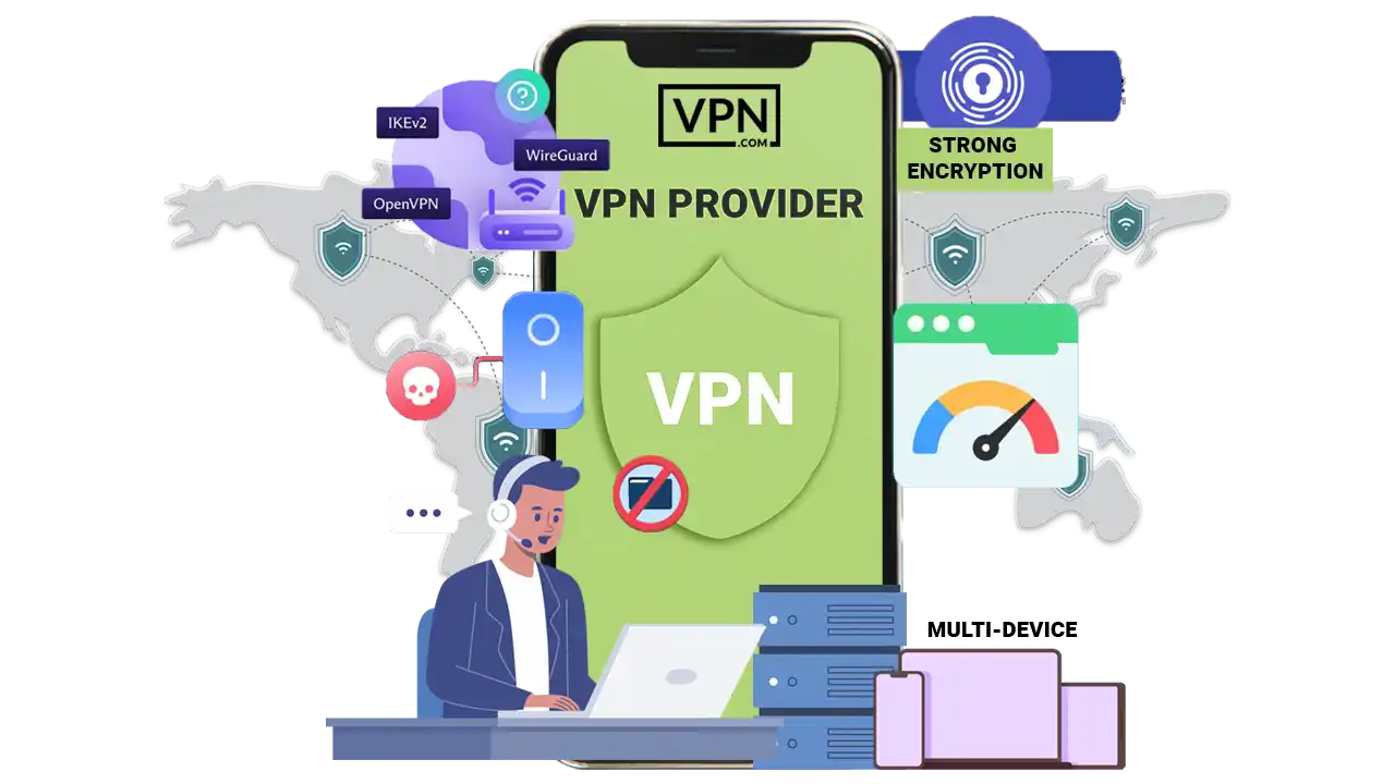 VPN providers offering strong encryption, global servers, and secure protocols.