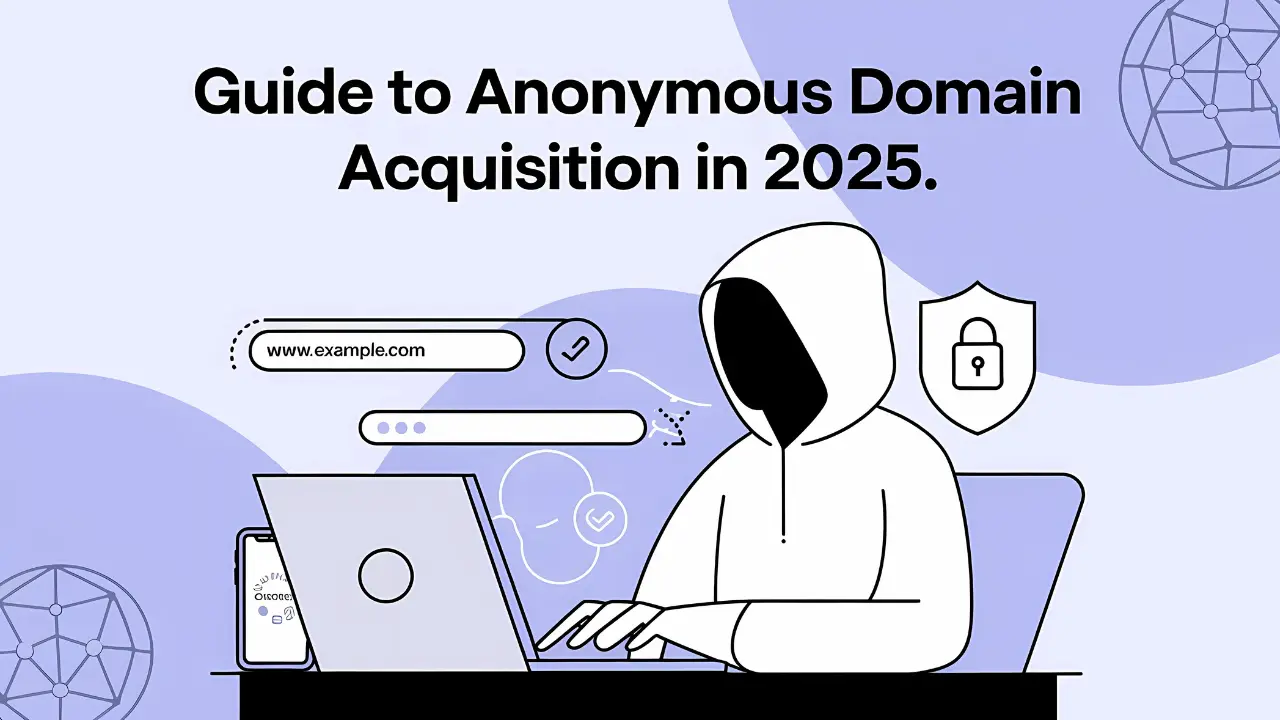 Illustrating the process of Anonymous Domain Acquisition also know as Confidential Domain Acquisition.