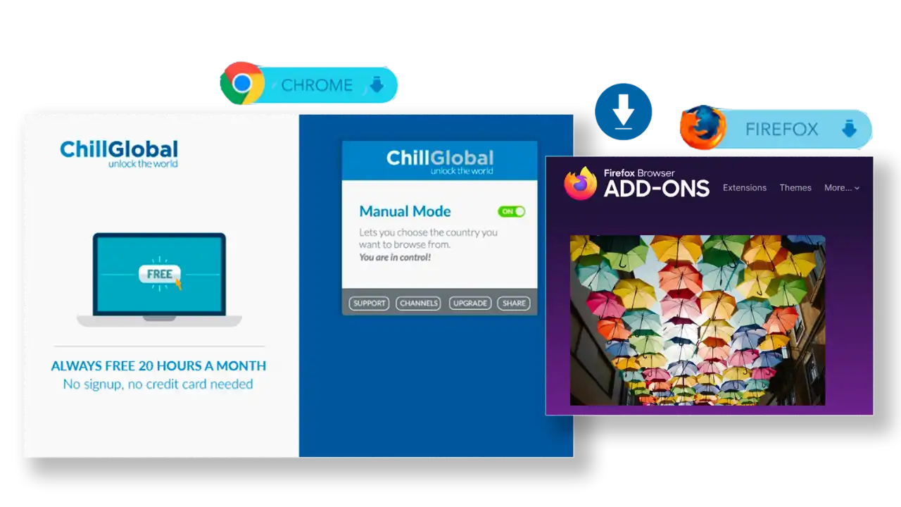 Chillglobal VPN installation steps on Chrome and Firefox