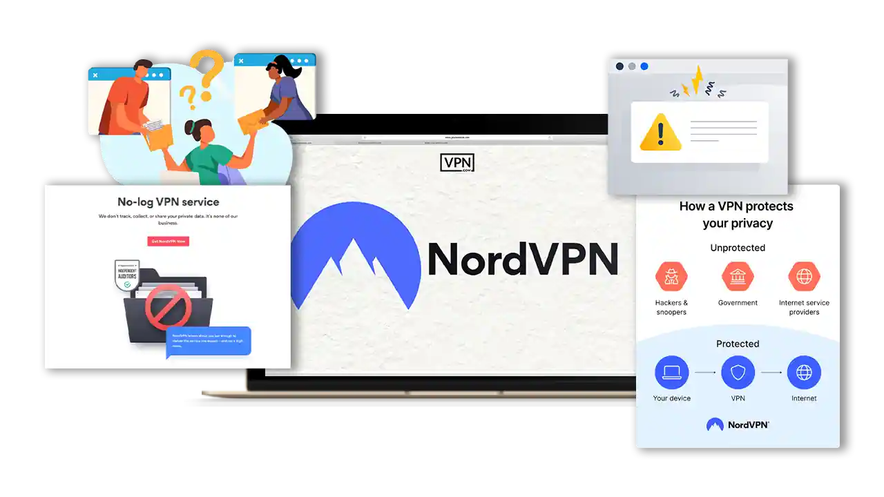 a screenshot of a computer showing NordVPN Privacy and Data Protection Policy