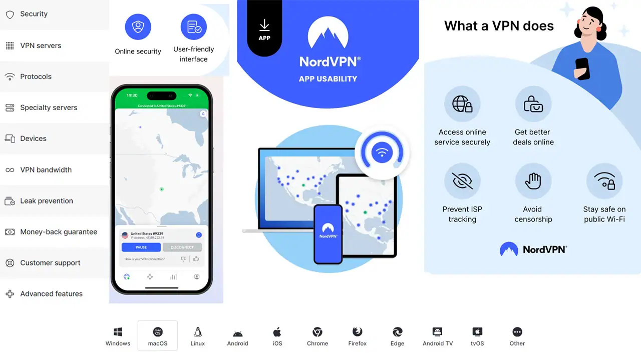 a screenshot of a phone showing NordVPN App Usability And User Guidance new