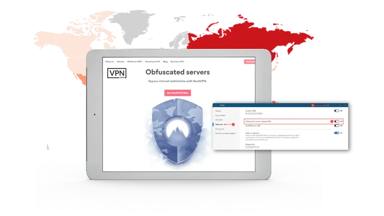 NordVPN's Advanced Features Obfuscated Servers for bypassing internet restrictions