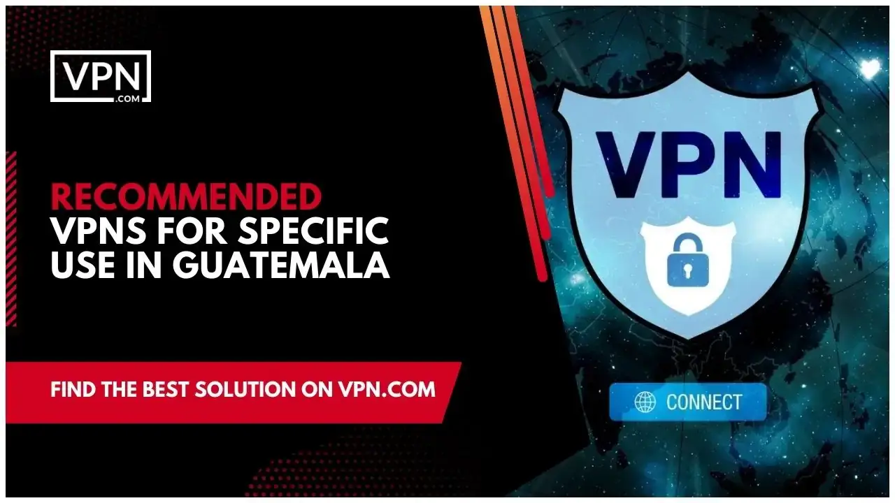 Recommended VPNs For Specific Use In Guatemala Recommended VPNs For Specific Use In Guatemala and the side icon shows the VPN animation