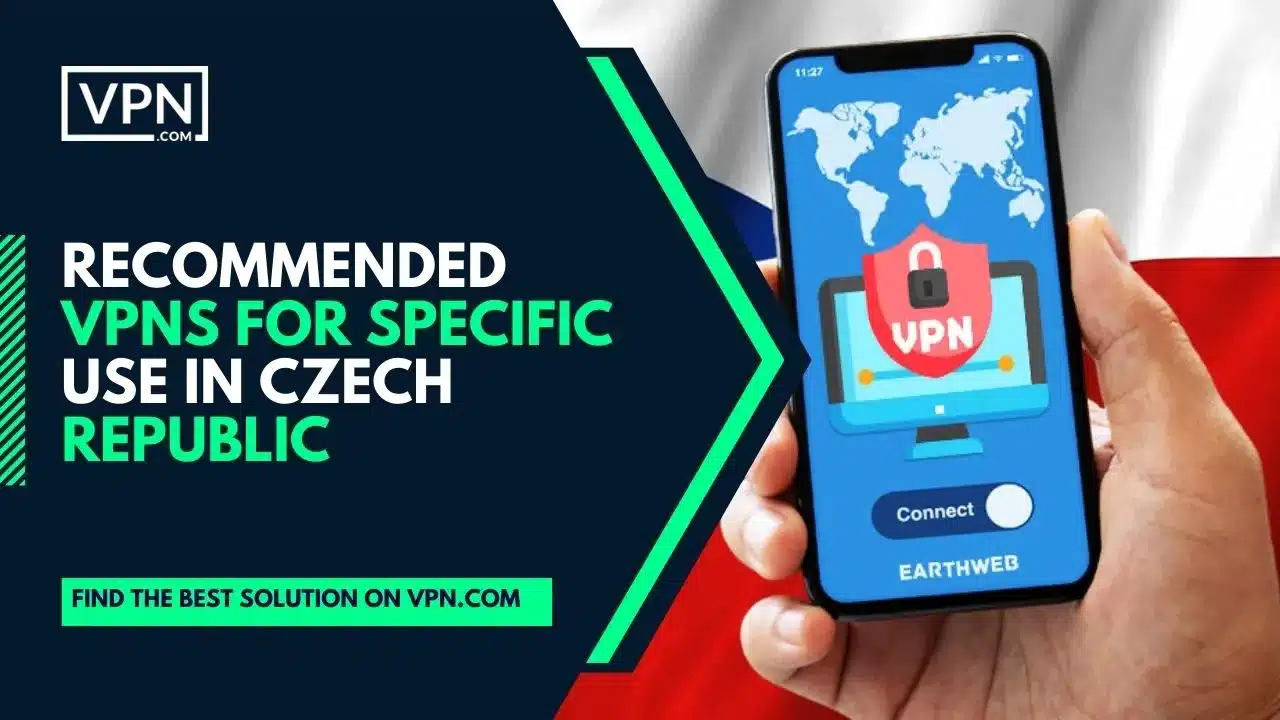 The text in the image says, recommended Czech Republic VPN for specific use