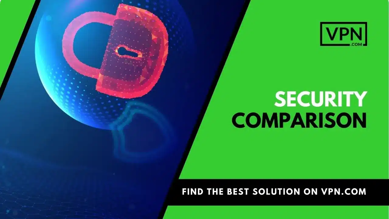 Red lock icon with the text "security comparison"