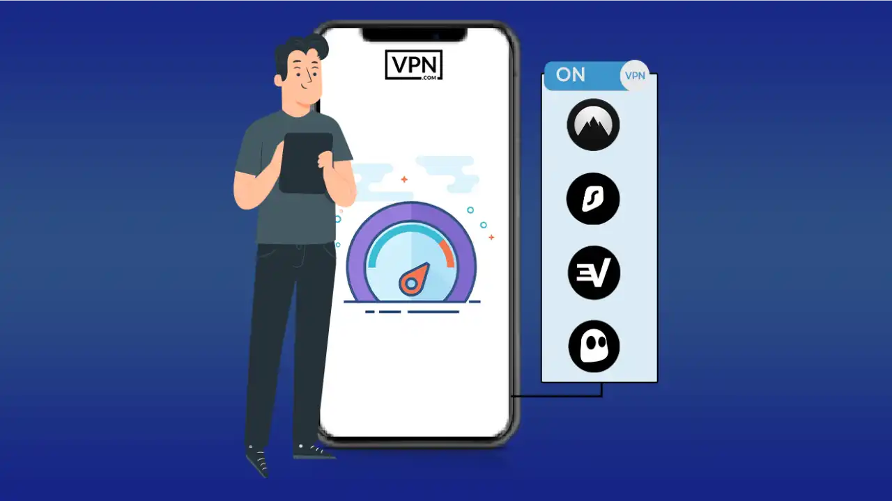 Speed tests comparing NordVPN performance with other VPNs