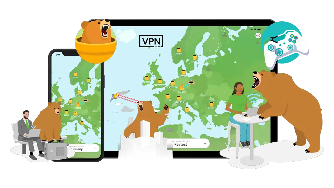 TunnelBear gaming VPN featuring secure global servers