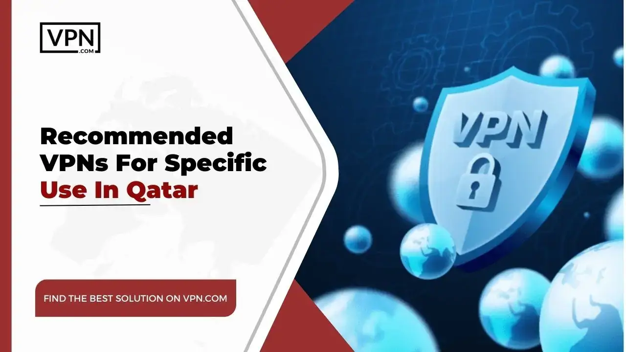 VPNs For Use In Qatar Recommended VPNs For Specific Use In Qatar and the side icon shows the VPN animation
