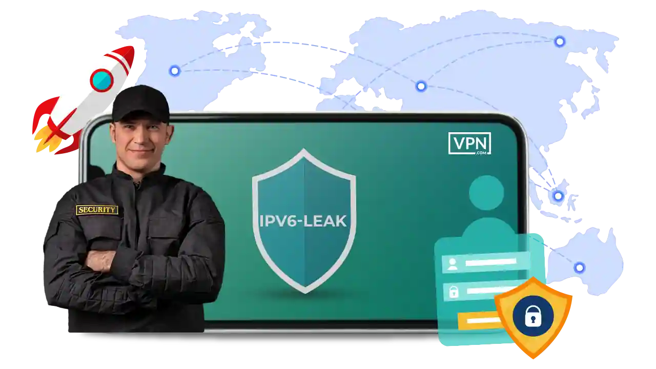 a man standing in front of a green board showing best IPv6 VPN service